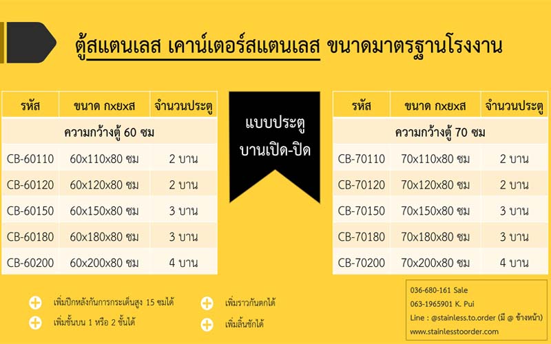 ตู้สแตนเลส 2 ชั้น